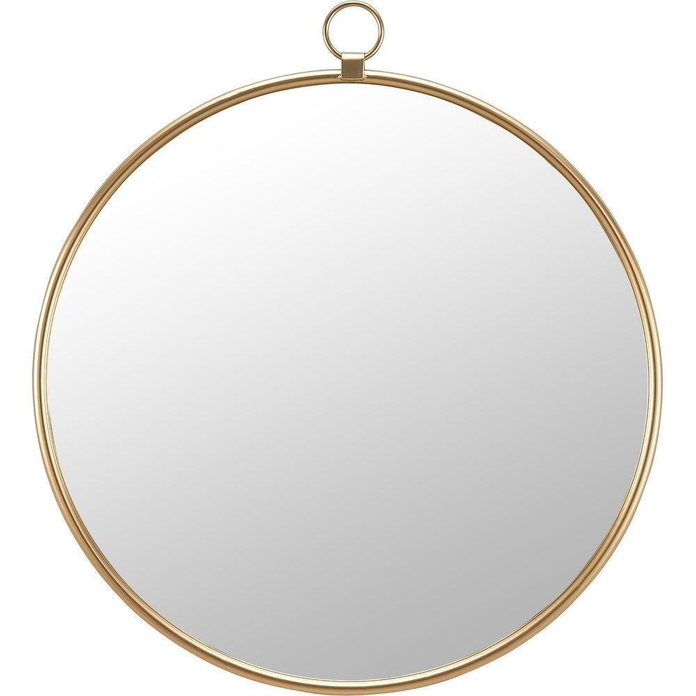 FirsTime & Co.® Marshall Gold Round Mirror, American Crafted, Gold, Mirror, 32.5 x 1 x 36 in - 32.5 x 1 x 36 in - Image 0