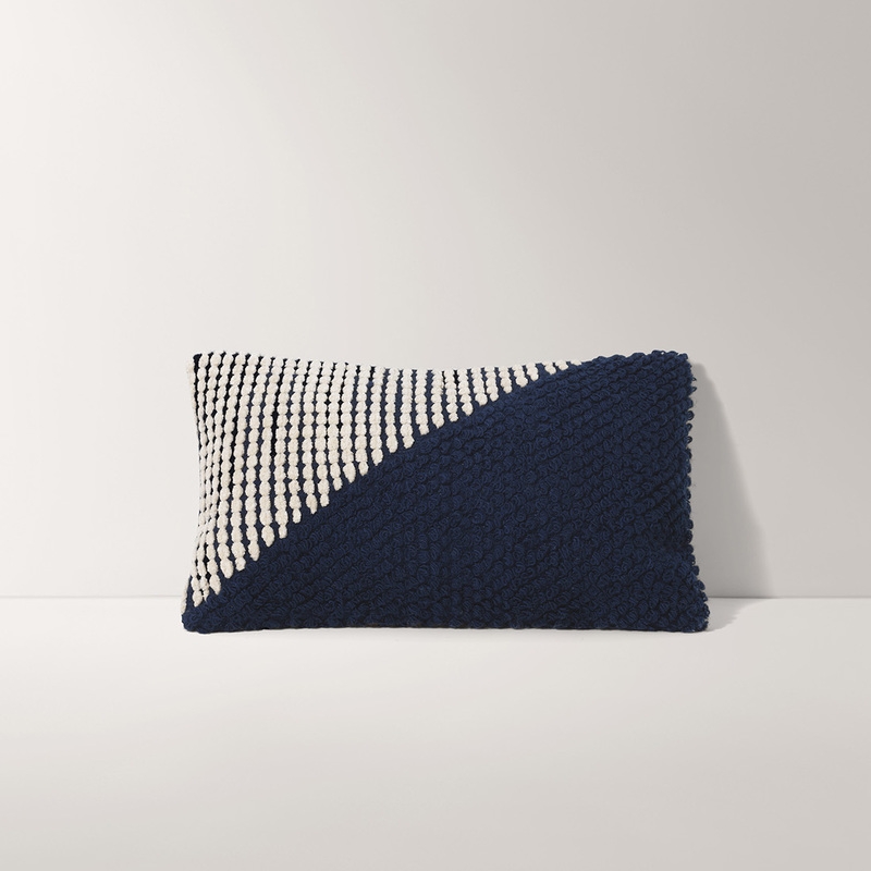 Navy Diagonal Pillow Cover in Mixed - Image 0