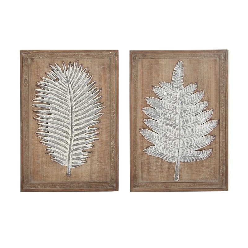 2 Piece Natural Leaves Wall Décor Set - Image 0