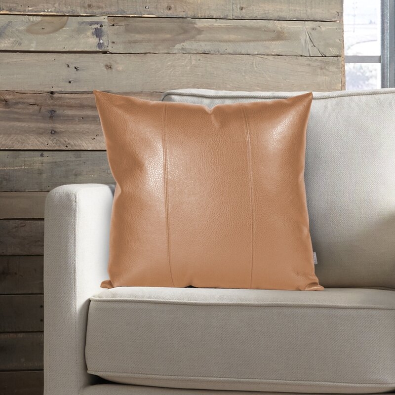 Wynkoop Faux leather Throw Pillow - Image 1