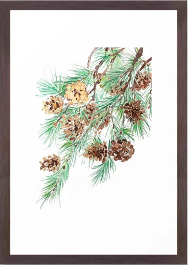 pine cones watercolor Framed Art Print - Image 0