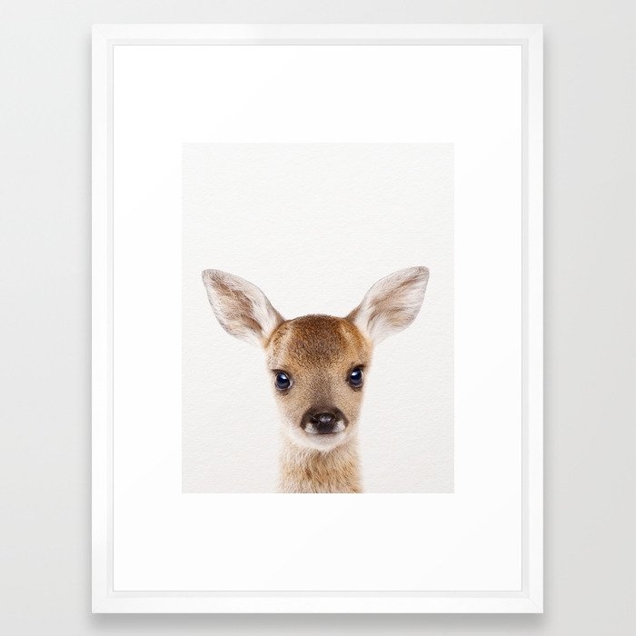 Baby Deer, Baby Animals Art Print By Synplus Framed Art Print - Image 0