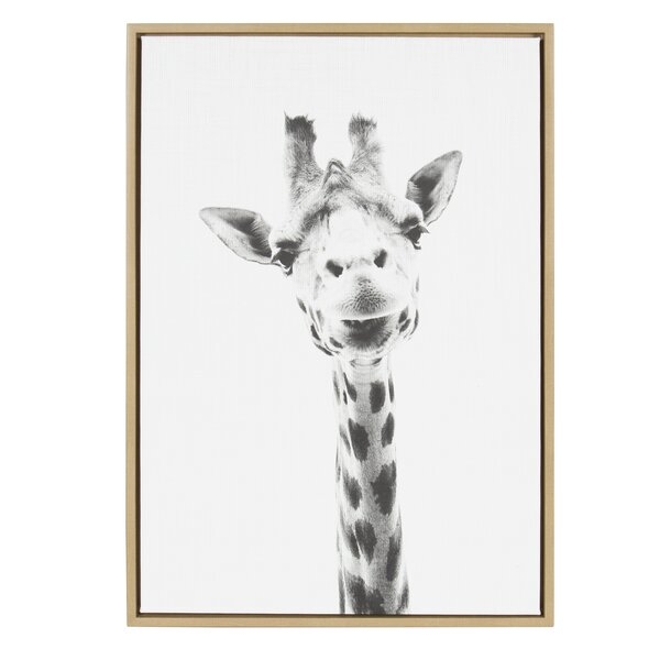 'Sylvie Graywash Giraffe' by Simon Te Tai - Photograph Print on Canvas - Image 0