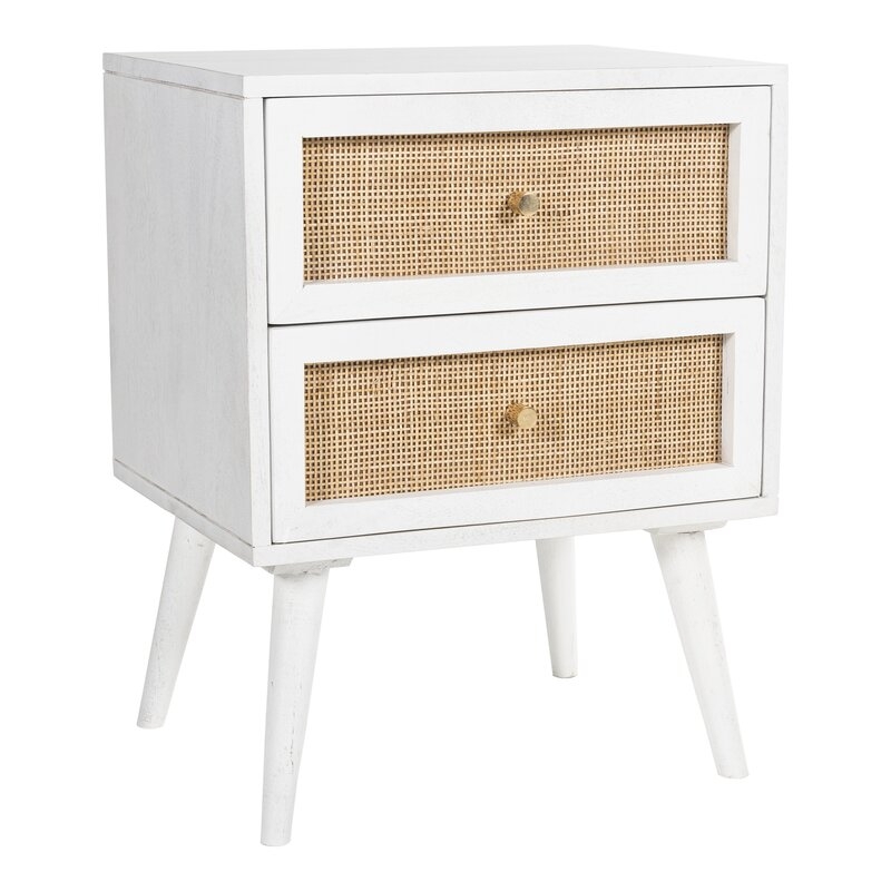 Morrow Solid Wood With Cane 2-Drawer Nightstand - Image 0