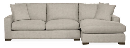 Metro Sectional, 112 Sofa with Right Arm Chaise // Destin Linen - Image 0