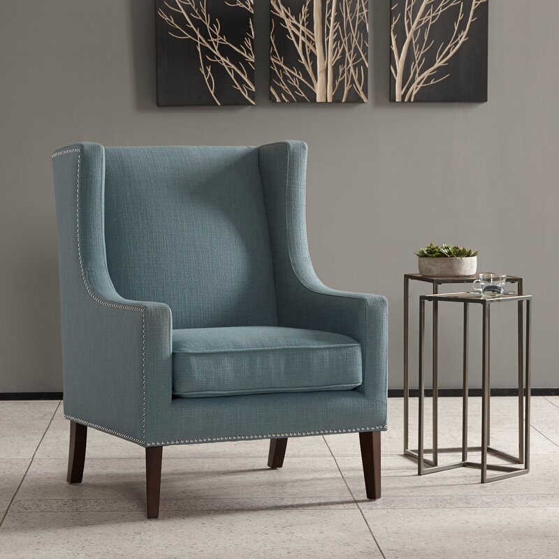Chagnon Wingback Chair / Slate Blue - Image 1