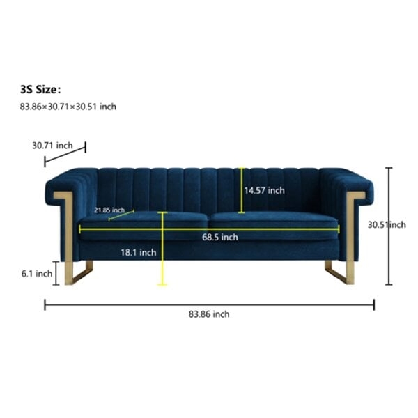 Hildi 83.86'' Upholstered Sofa - Image 5
