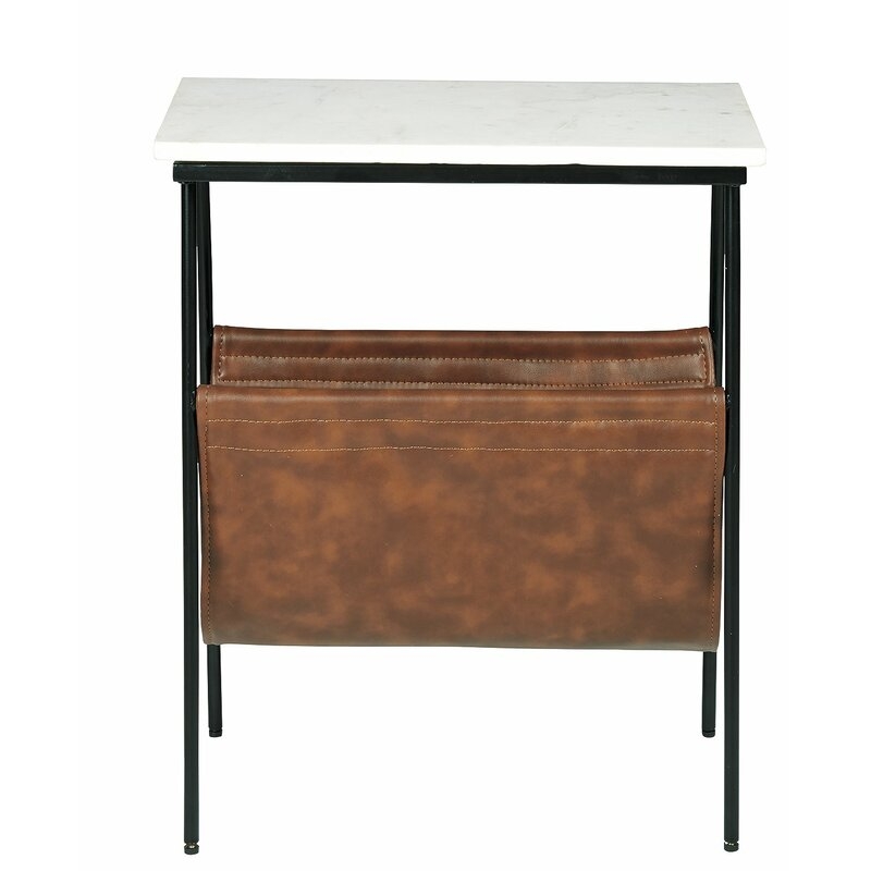 Tellis Marble Top End Table with Storage - Image 3