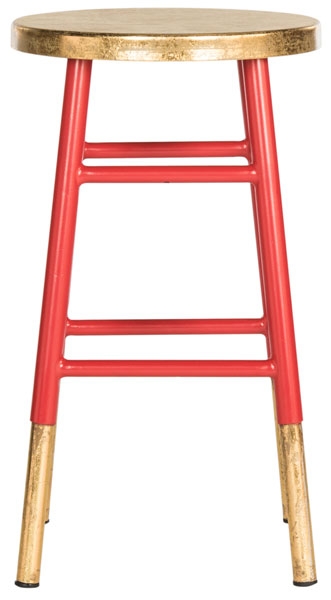 Emery Dipped Counter Stool - Red/Gold - Safavieh - Image 0