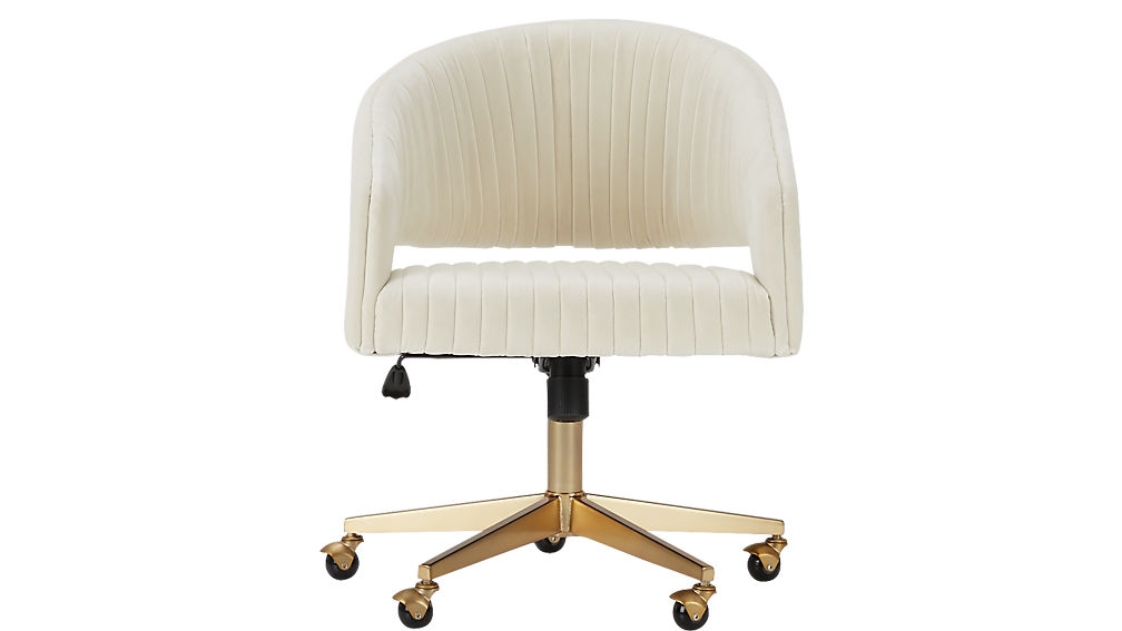 Channel Office Chair, Ivory Velvet - Image 0