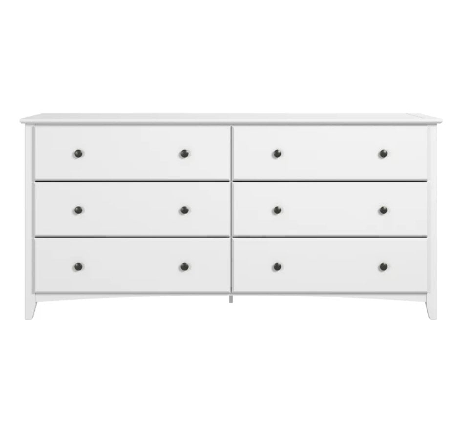 Faringdon 6 Drawer 59'' W Solid Wood Double Dresser