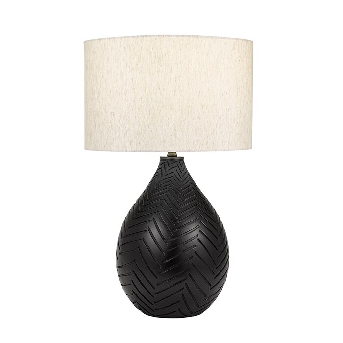 Jacobi Chevron Carved Gourd 28" Table Lamp - Image 0