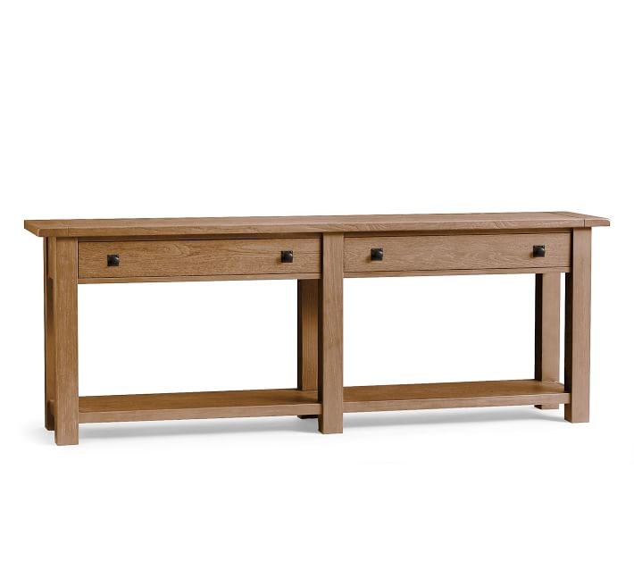 Benchwright 83" Wood Console Table with Drawers, Seadrift - Image 1