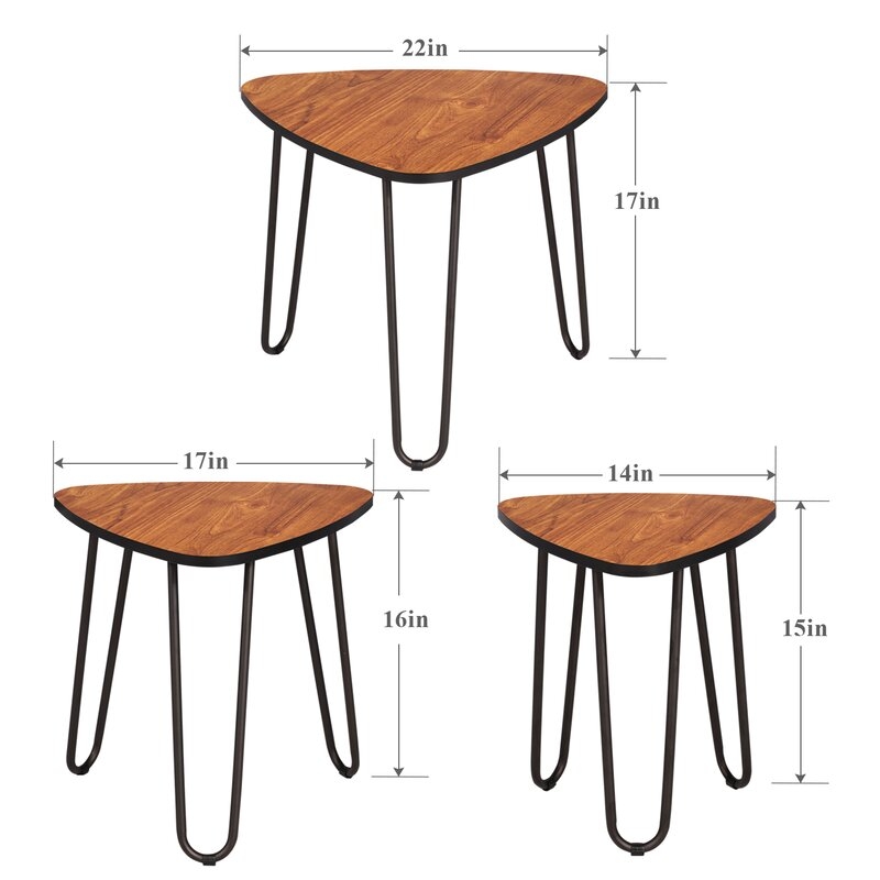 Union Rustic Nesting Coffee Tables, Set Of 3 End Side Tables Modern Furniture Decor Table Sets, Sturdy And Easy Assembly, Accent Furniture In Home Office - Image 3