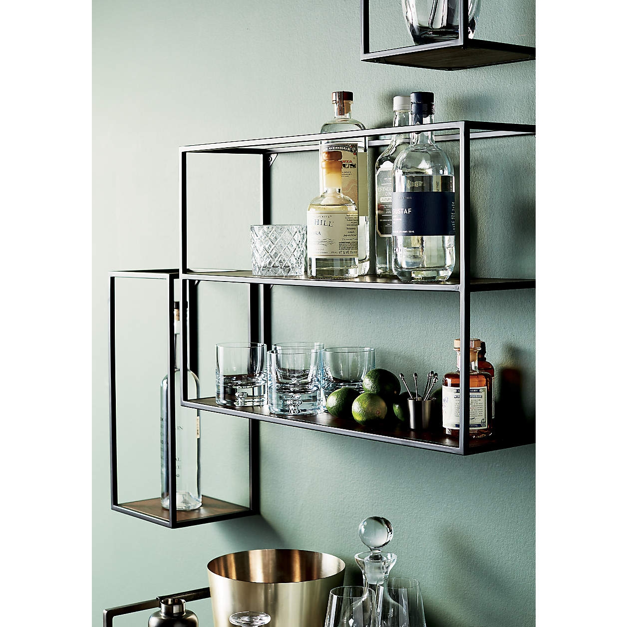Booker Double Wide Rectangle Wall Display Shelf - Image 2