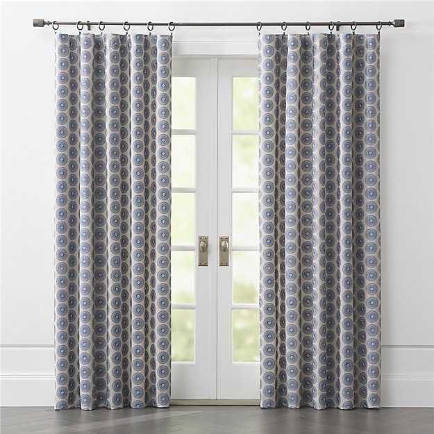 Aubrey Blue Embroidered Curtain Panel 50"x96" - Image 2