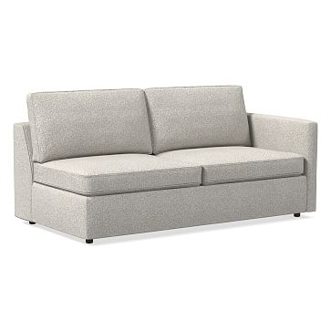 Harris Right Arm 75" Sofa, Poly, Chenille Tweed, Irongate, - Image 0