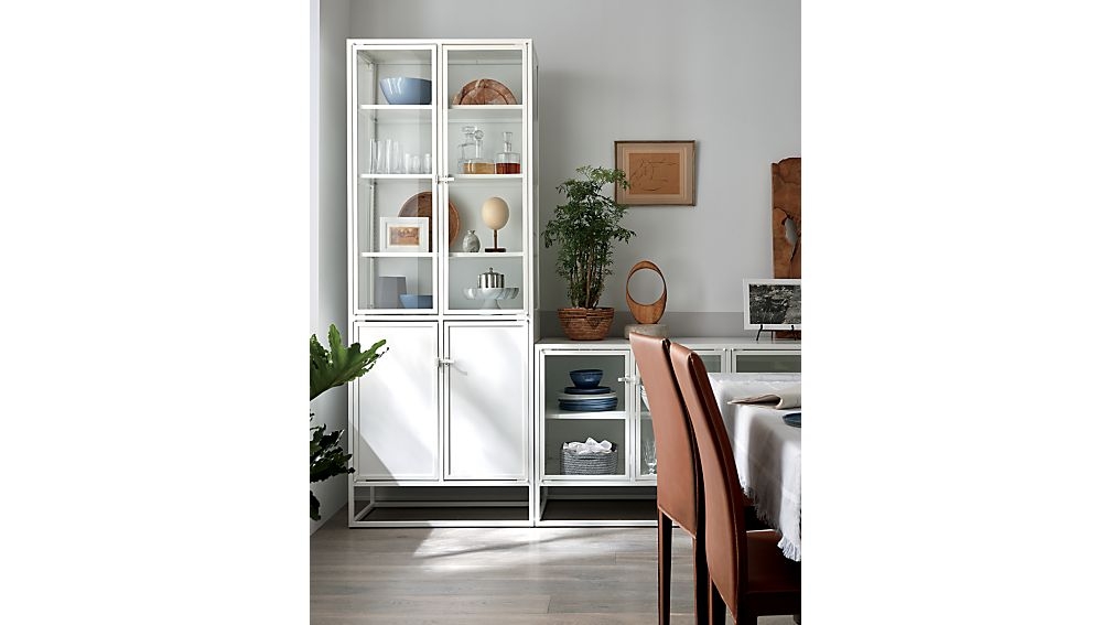 Casement White Tall Metal Cabinet - Image 2