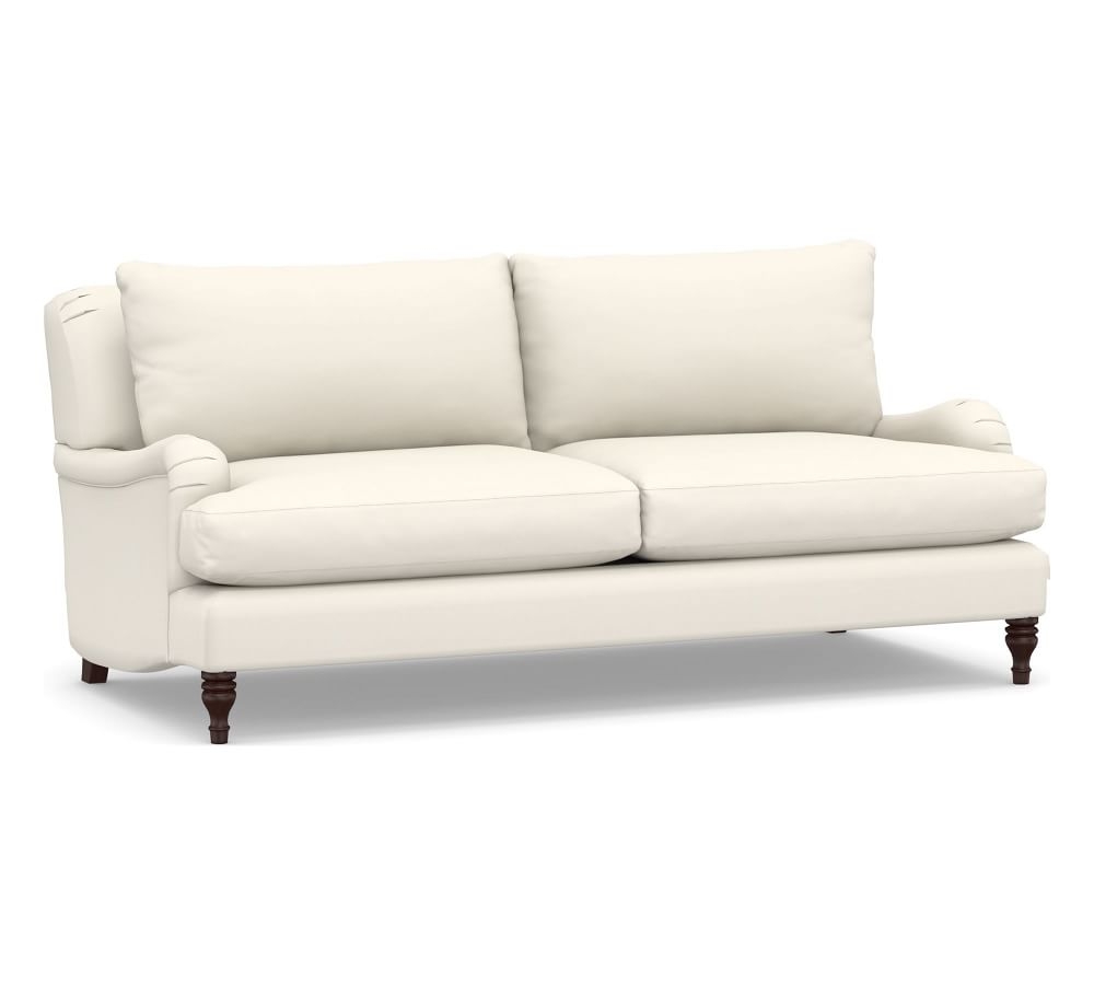 Carlisle English Arm Upholstered Sofa 79.5", Down Blend Wrapped Cushions, Performance Twill Warm White - Image 0
