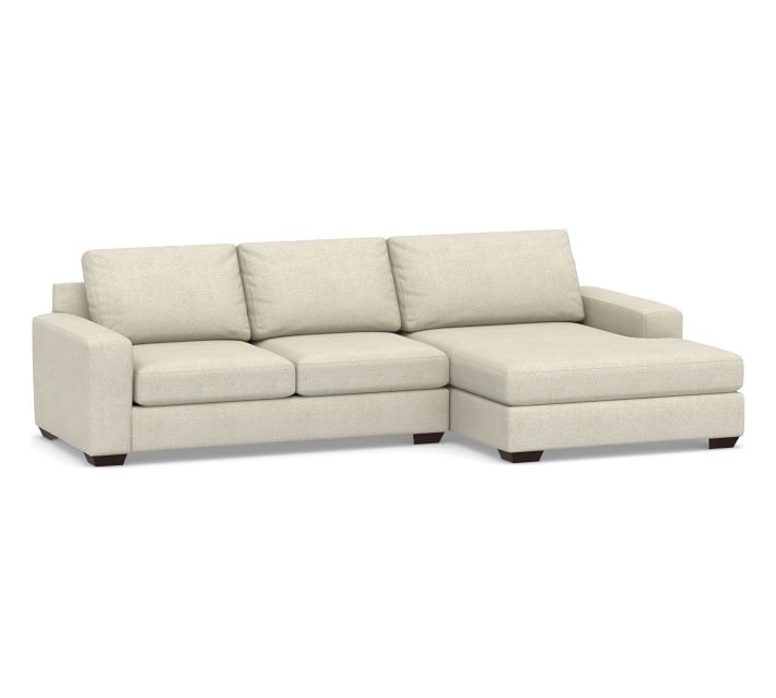 Big Sur Square Arm Upholstered Sofa Double Wide Chaise Sectional - Image 1