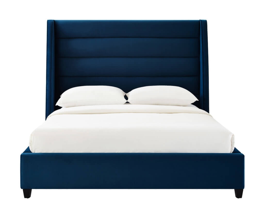 Koah Navy Velvet Bed in Queen - Image 0