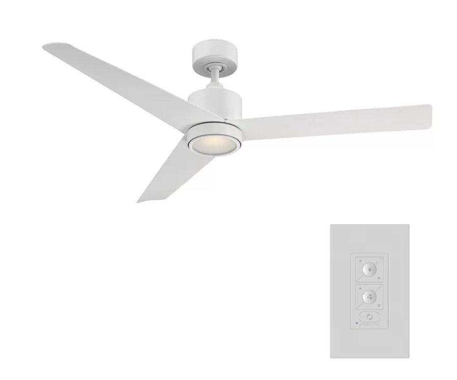 54'' Lotus 3 - Blade Outdoor LED Smart Standard Ceiling Fan with Fan Control Parts and Light Kit - Image 1