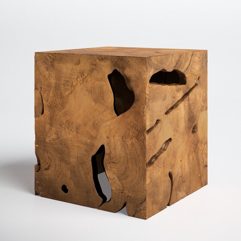 Solid Wood Block End Table - Image 2
