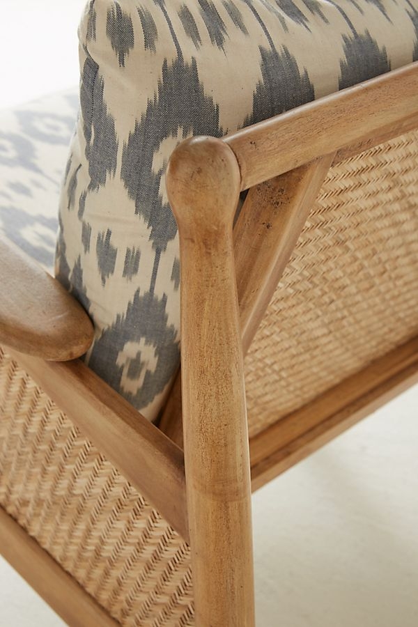 Washed Ikat Cane Chair - Image 7