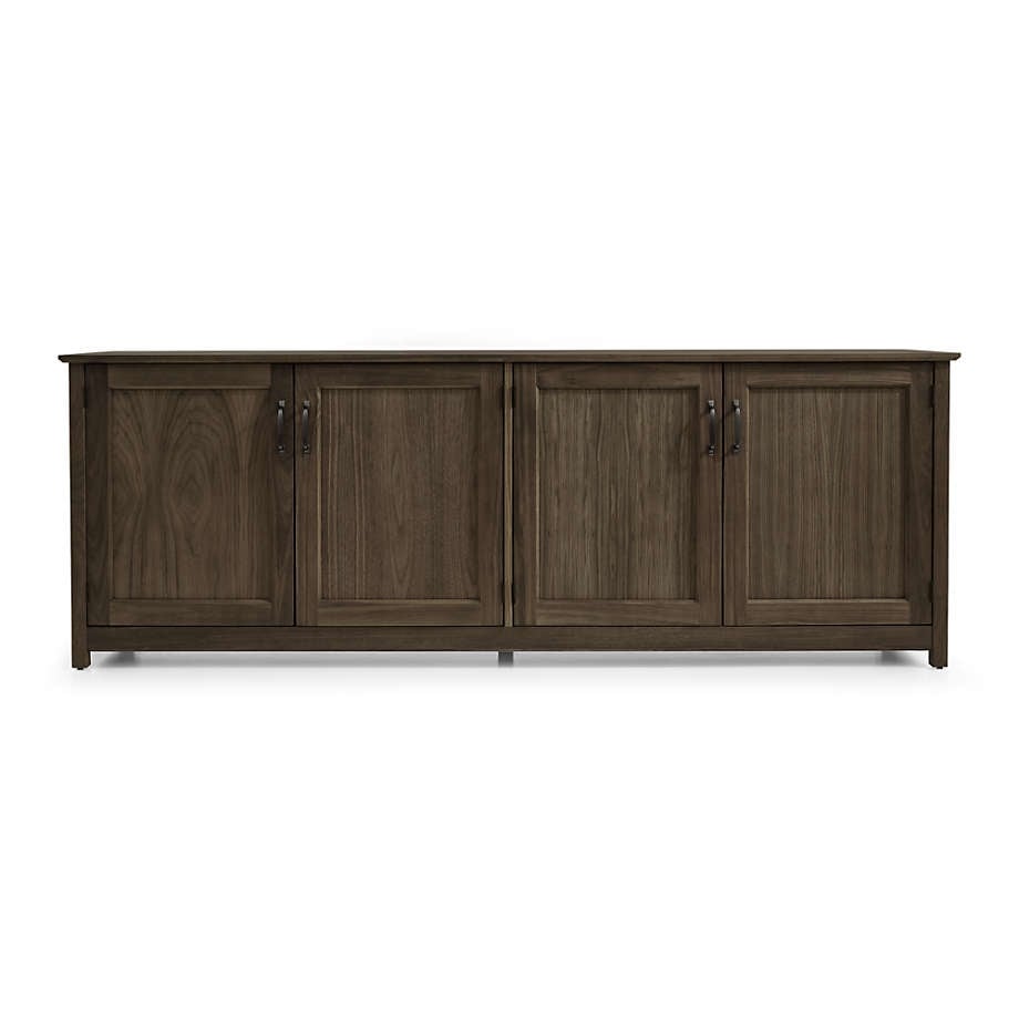 Ainsworth Walnut 85" Media Console with Glass/Wood Doors - Image 1