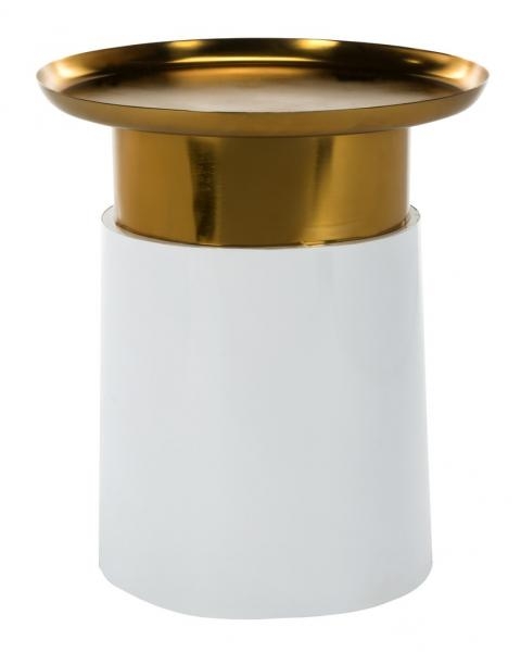 Zenith Tray Top Side Table - Gold/White - Arlo Home - Image 0
