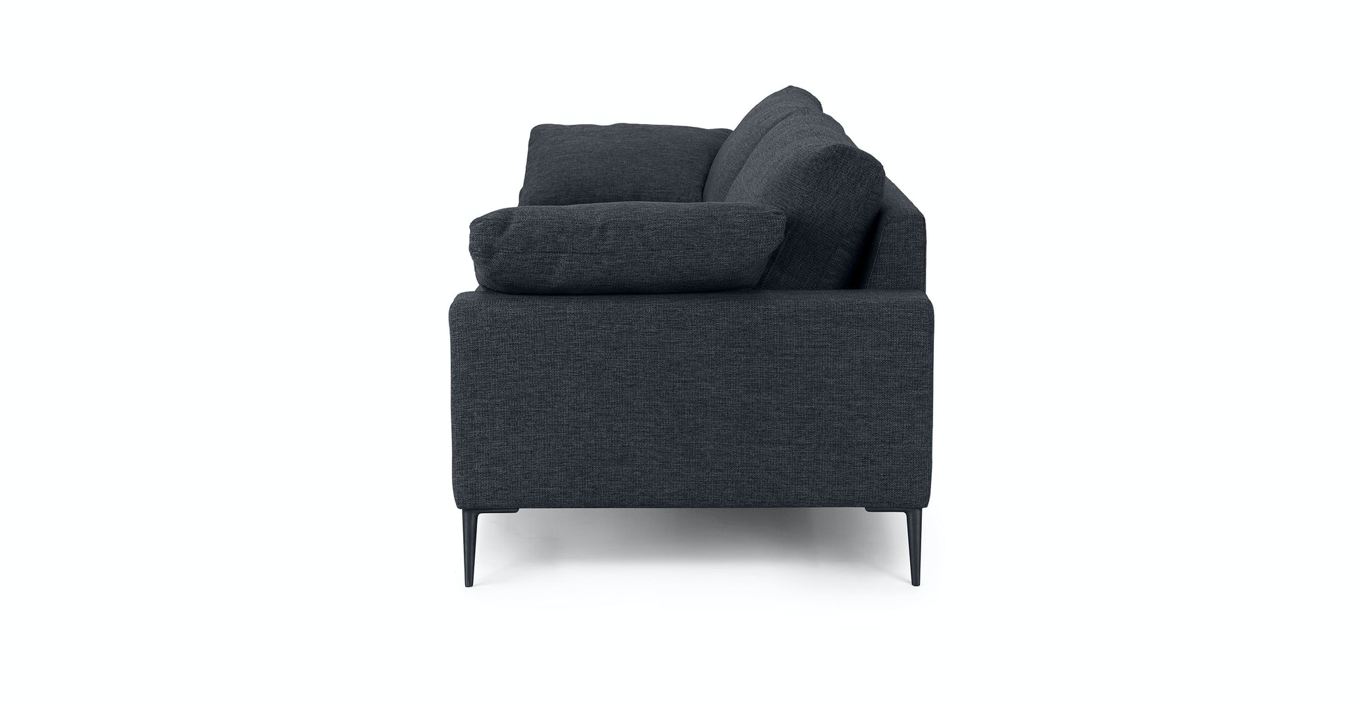 Nova Bard Gray Sofa, Black Legs - Image 3