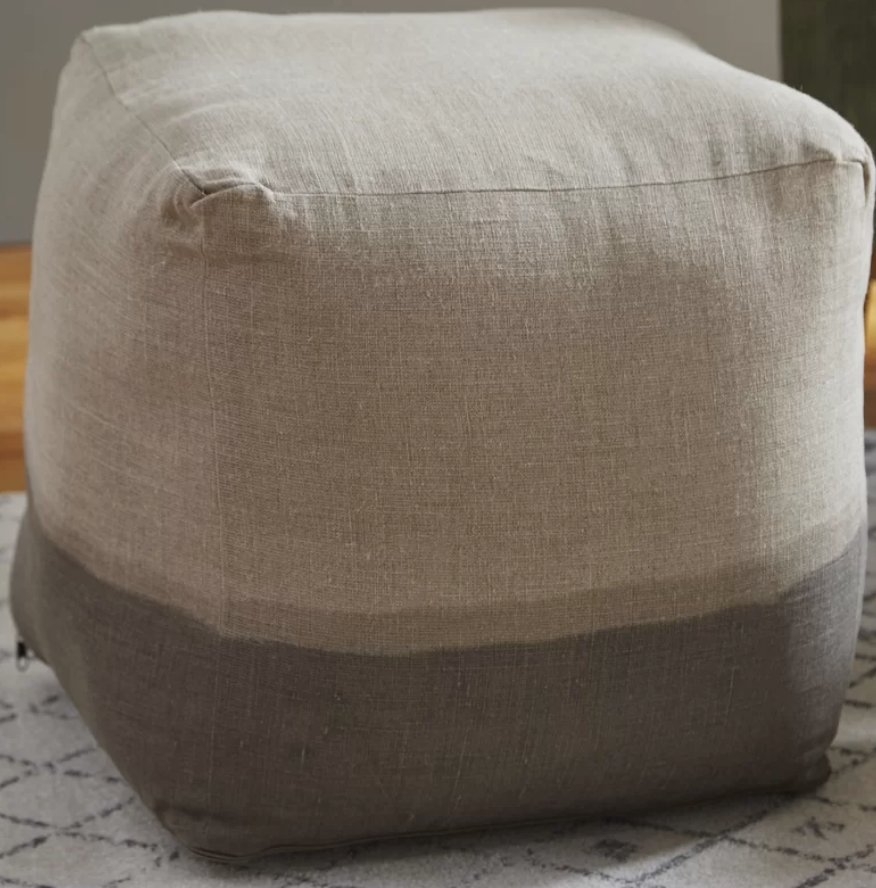 Hallie Pouf in Light Gray - Image 0