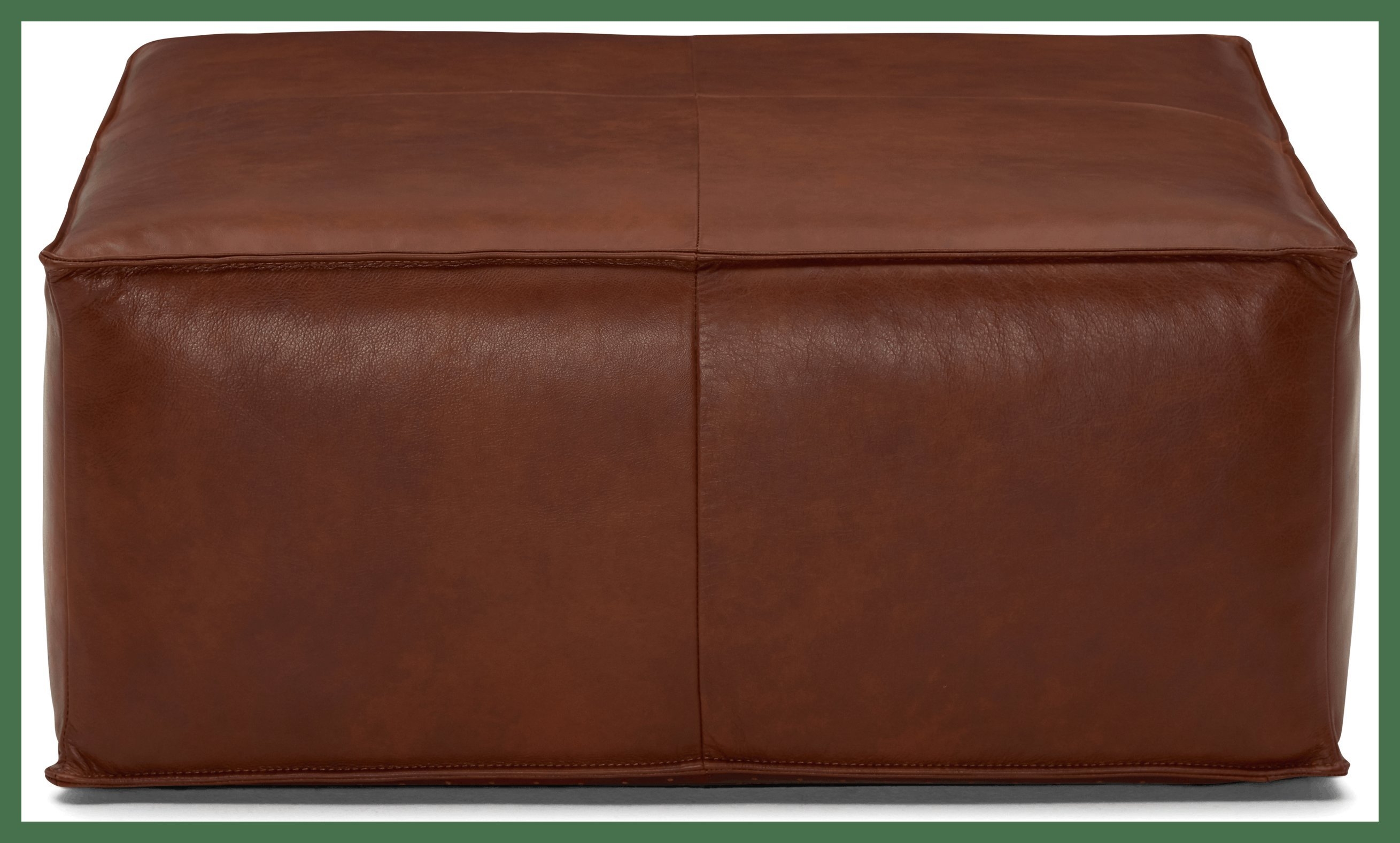 Lyle Mid Century Modern Leather Ottoman - Olympia Camel - Image 5