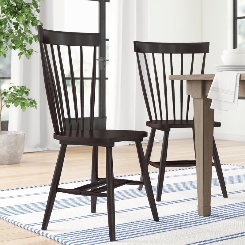 Spindle Solid Wood Windsor Back Side Chair (Set of 2) - Image 1