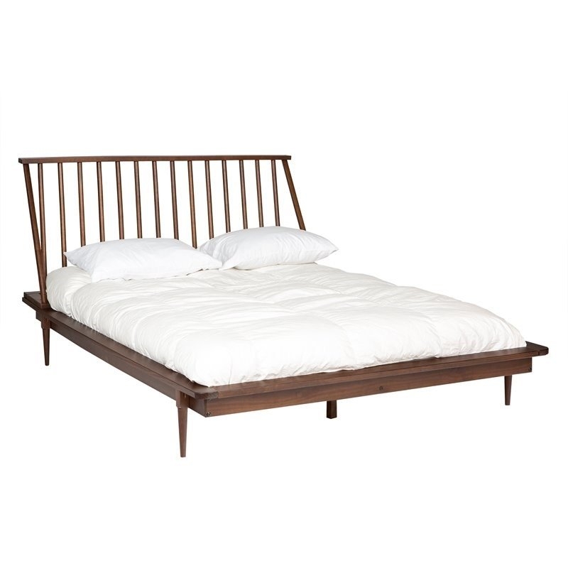 Spindle Back Solid Wood King Bed, Walnut - Image 5