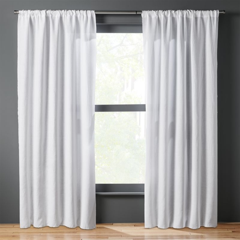 White linen curtain panel 48""x120" - Image 1