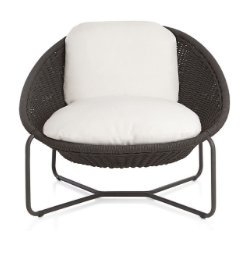 Morocco Graphite Oval Lounge Chair with Cushion - Image 0