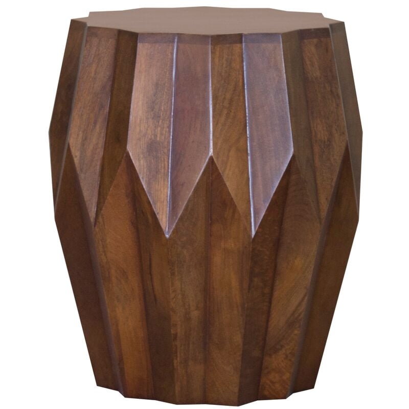 Azevedo Solid Wood Drum End Table - Image 0