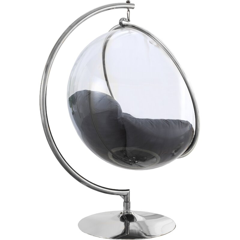 Luna Acrylic Bubble Accent Swing Chair with Stand - Image 3