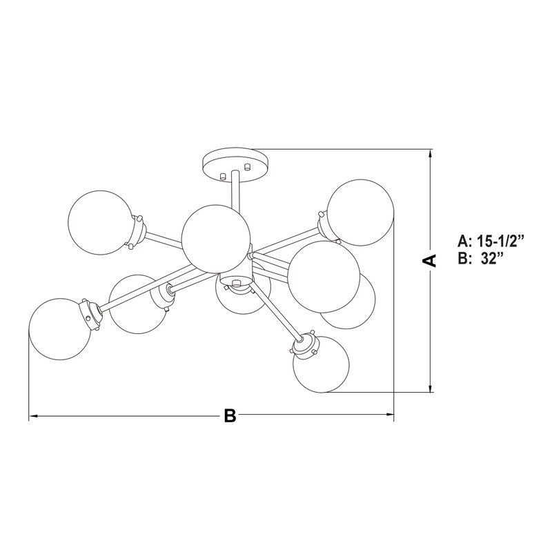 Blevins Sputnik Modern Linear Semi Flush Mount - Image 4