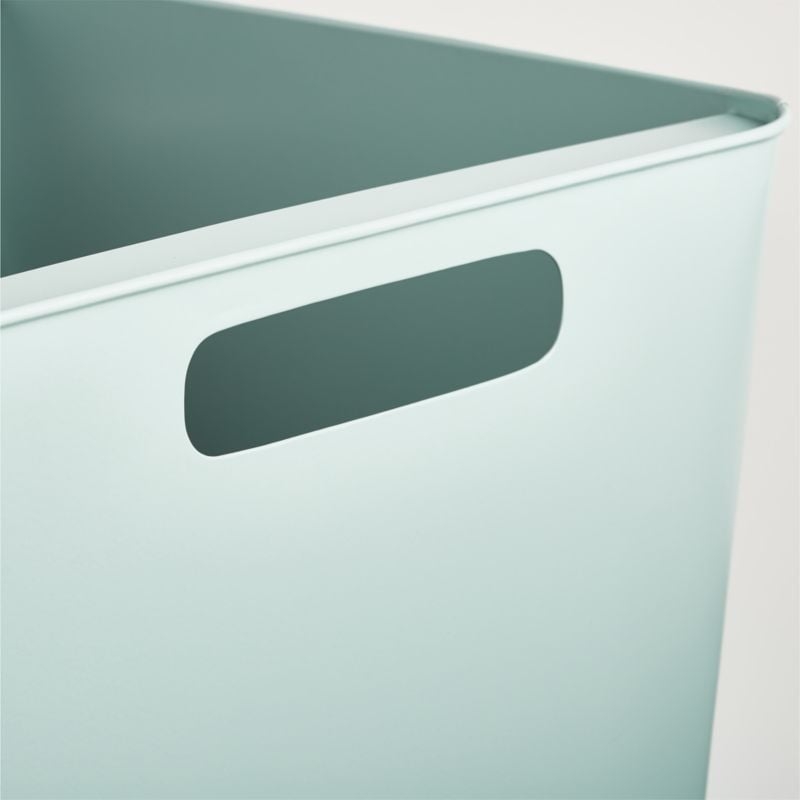 Large Mint Metal Stacking Storage Bin - Image 2