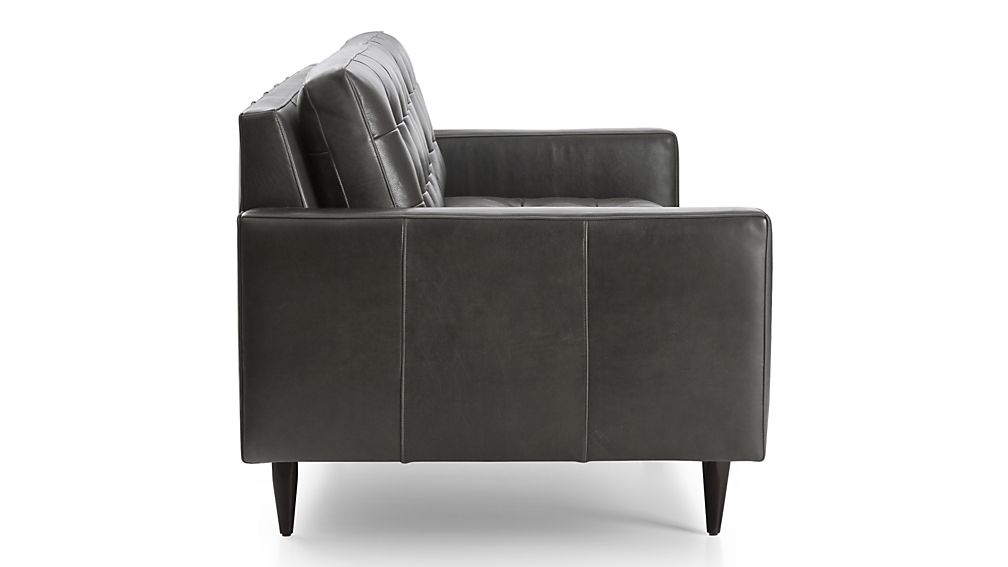 Petrie Leather Midcentury Apartment Sofa - Image 3