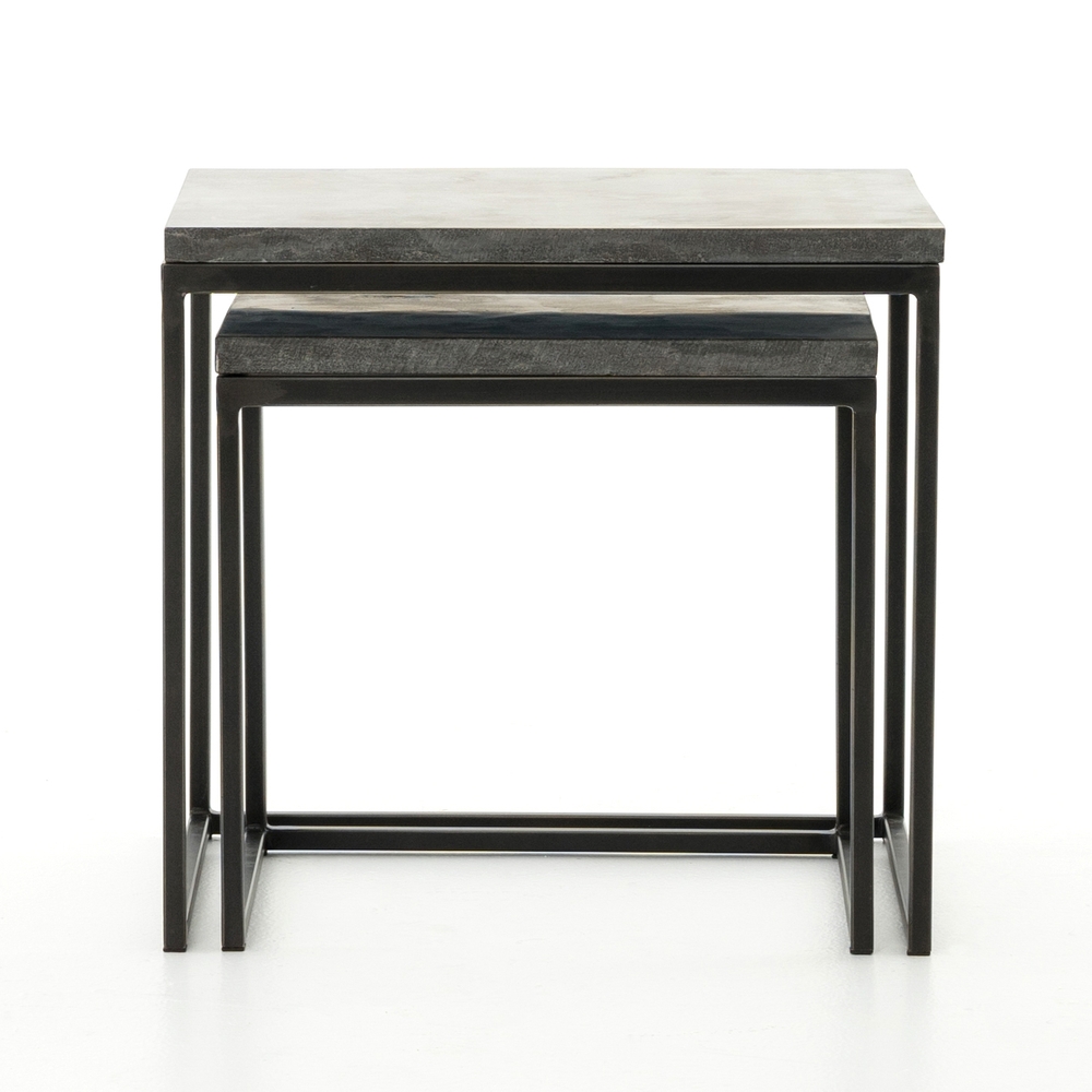 GINETTE NESTING END TABLES, GRAY - Image 1