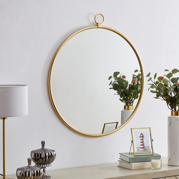 Everly Quinn & Co.® Marshall Gold Round Mirror - Image 1