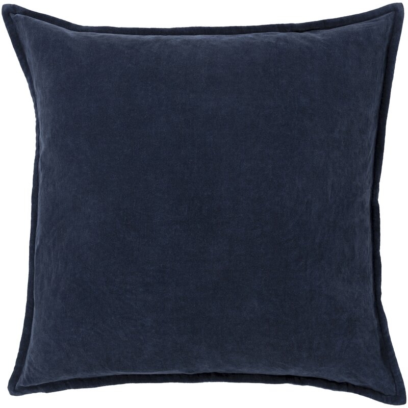 Cotton Throw Pillow Cover / Navy / 18" x 18" - Image 0