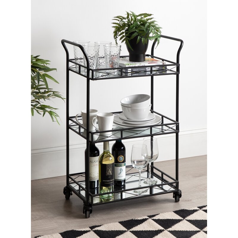 Menachem Metal 3 Tiered Tray Bar Cart - Image 0