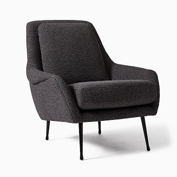 Lottie Chair Poly Black/White Luxe Boucle Dark Pewter - Image 1