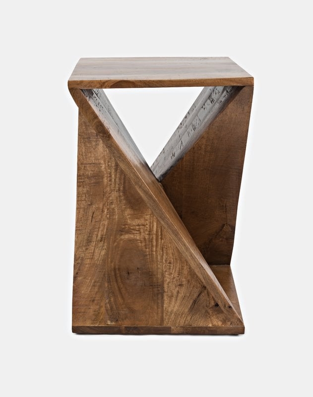 Leilla Solid Wood Abstract End Table - Image 0