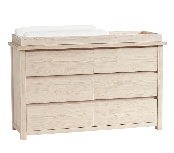 Costa Extra-Wide Nursery Dresser & Topper Set, Weathered White, In-Home Delivery - Image 1