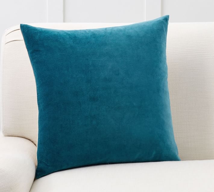 Velvet Linen Pillow Cover, 20 x 20", Azure - Image 0